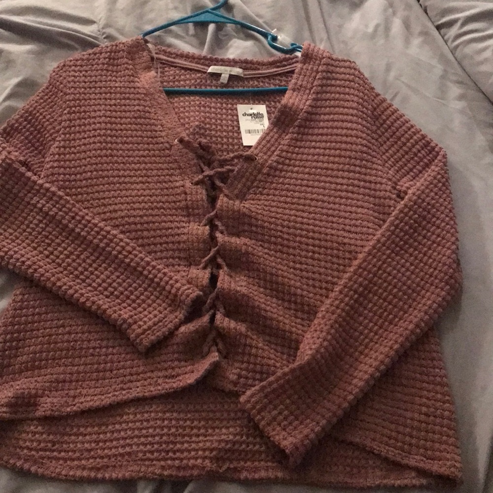 Tie up sweater